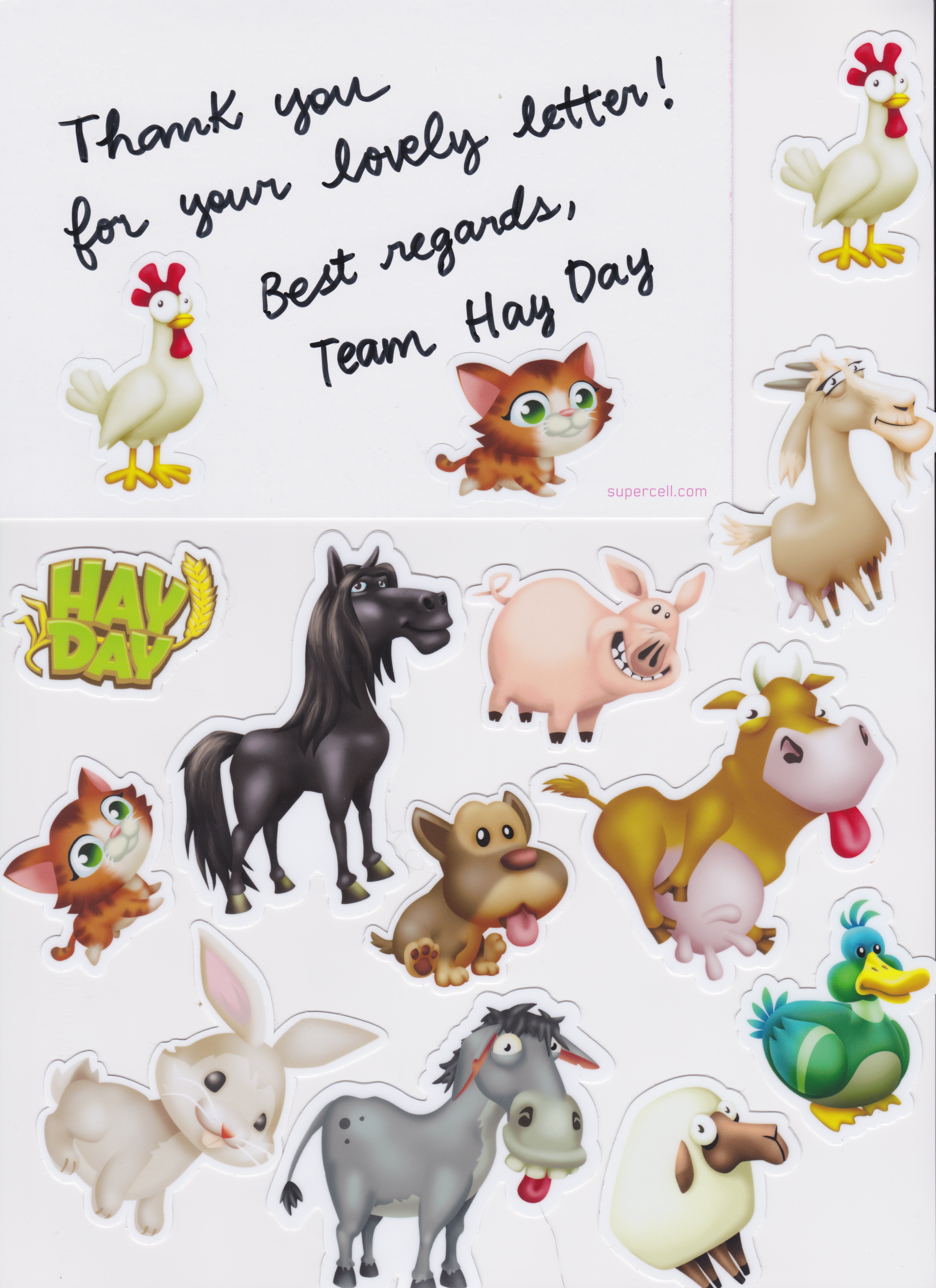 Hay Day Postcard and Stickers